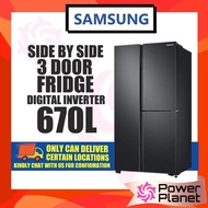 Samsung 670L Fridge RS63R5591B4 Inverter Refrigerator Side by Side with Flexzone Refrigerator / Peti