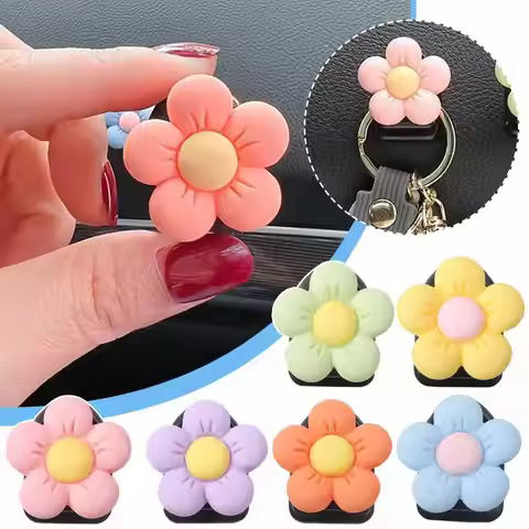 1pcs Car Interior Decorations Small Hooks Interior Hooks For Automobiles Colorful Flor Flower Decora