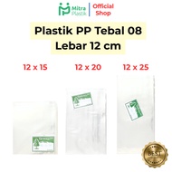 PP Plastic Width 12 Thickness 08 12x15 12x20 12x25 Clear Snack Plastic Bag Transparent ThickKeripik