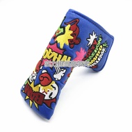 69-High Quality Golf Putter Cap Cover Ball Head Protection PU Plush Velcro Straight Putter