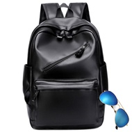 TOP☆Backpack men's leather schoolbag leather texture men's backpack Korean version of the trend of fashion large capacity travel England leisure