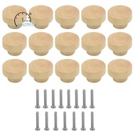 15Pcs Furniture Knobs Wooden Cupboard Knobs for Cabinets and Drawers, Round Wooden Knobs