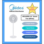 Midea 16" Adjustable Height Stand Fan [White / MS1608W]