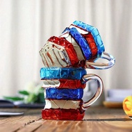 ​​3D Book Coffee Cup / Stacked Book Glass Cup - Literary Lover's Gift, Artistic Coffee Mug For Bookw