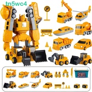 TN5WC4 Assembly Engineering Vehicle, Deformation Excavator Mixer Magnetic Transform Engineering, DIY