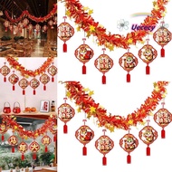 UECECY  Year Sticker, Red 2026 Horse  Year Ribbons Garlands, Multipurpose Anti-Static  Year Wall Sti