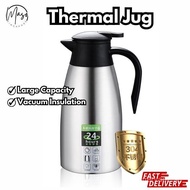 Maso Thermal Pot Coffee Carafe 2 Liter Stainless Steel Vacuum Flask for Hot Beverage Insulated Pour 