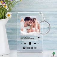 <HQL> Spotify Keychain with Picture,Custom Scannable Spotify Music Song Code Keychain