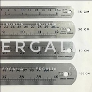 ITO Stainless Steel Ruler Mistar Penggaris Besi mm cm inchi Ori Japan