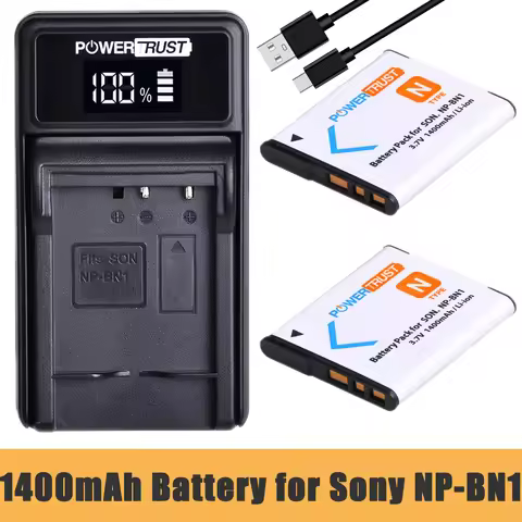 1400mAh NP-BN1 NPBN1 Battery and LED USB Charger for Sony Cyber-shot DSC-QX10 QX100 QX10 T99 T110 WX