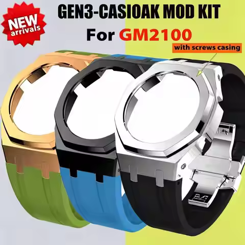 Gen3 Mod Kit For Casioak GM2100 Modification Kit Metal Case and Rubber Strap for G shock Mod Kit GM2