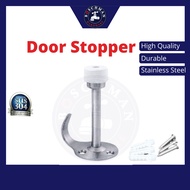 Hat & Coat Hook Door Stopper with hanger Wall Door Stopper Stainless Steel Door Catch White Bumper P
