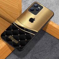 Case Kaca Mewah Realme C35 Terbaru Dilapisi Camera Protect Model Gambar Logo iPhone Gold | PR127 | Softcase Realme C35 Terbaru - Case Realme C35 New - Casing Realme C35 murah - Silikon Realme C35 Terbaru - Kesing Realme C35 Murah - Kondom Hp Realme C35
