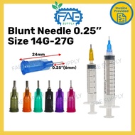 Glue Dispensing Needles Blunt needle length 0.25 inch 6.35mm 14G 15G 16G 18G 19G 20G 21G 22G 23G 24G