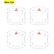 4ชิ้น/เซ็ตมิตซูบิชิมือจับประตูรถที่ครอบภายในชามป้องกันรอยขีดข่วนสติ๊กเกอร์ Asx O Utlander Xl 3แลนเซอร์