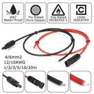 Risin 3meter 1000V PV1-F 2PFG 1169 OEM 4mm2 PV Cable 12AWG Solar Wires Black and Red for Photovoltai