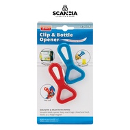 SCANDIA Clips Bottle Opener 2 In 1 2Pk Red & Blue (KA0846) - Practical Durable Kitchen Equipment Bot