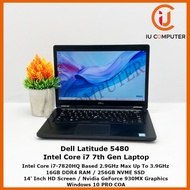 DELL LATITUDE 5480 INTEL CORE I7-7820HQ 16GB RAM 256GB NVME SSD USED LAPTOP REFURBISHED NOTEBOOK
