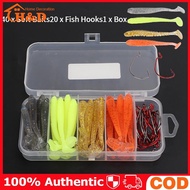 60pcs T-Tel Road Runner Fishing Rod Crank Set Fake Bait Tackle