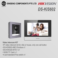 Hikvision IP Video Intercom Kit Set + 4 Port PoE Switch + 16GB TF Card [Model: DS-KIS602]