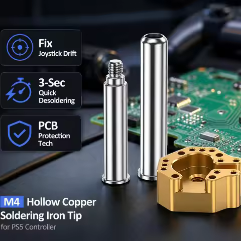 Desoldering Iron Tip for PS5 Controller Joystick Drift Repair Hollow Copper Heating Adapter Set for 