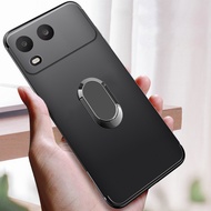 Phone case Itel A200 Plus Soft Silicone Matte Full Protector Shockproof Car Adsorb Holder Ring Back 
