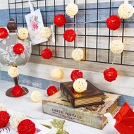 創意燈飾 籐球燈串 插座款 艷紅聖誕 長度3M LED氣氛燈 聖誕節