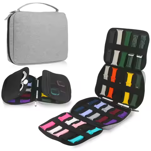 20 Watch Bands Storage Bag,Watch Band Organizer Bag Carrying Case Travel Watch Straps Bag Pouch Comp