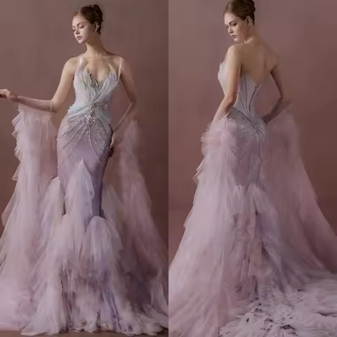 Customized Temperament Pink Tulle Homecoming Dress Luxury Strapless Detachable Sleeve Beading Backle