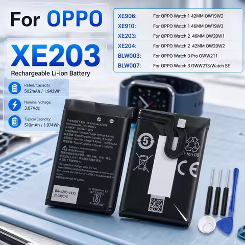 Smart Watch Replacement Battery For OPPO Watch 41MM XE906 Watch 2 46mm XE910 XE204 XE203 BLW007 BLW0