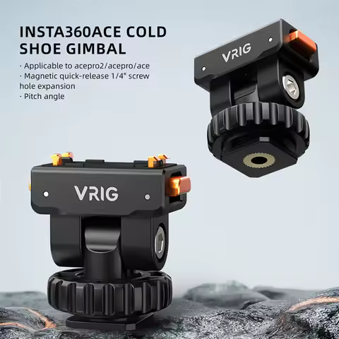 VRIG Cold Shoe Camera Mount with 1/4'' Magnetic Quick-release Adapter for Insta 360 Ace / Ace Pro/ A