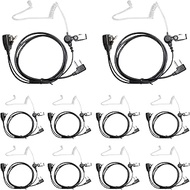 10Pack Walkie Talkie Earpieces with Mic 2 Pin Covert Acoustic Tube Headset Ptt Microphone Headphone 