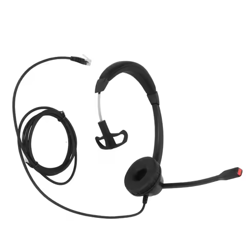 RJ9 Telephone Headset with Flexible HD Microphone Noise Cancelling Single Ear Corded Business Headph