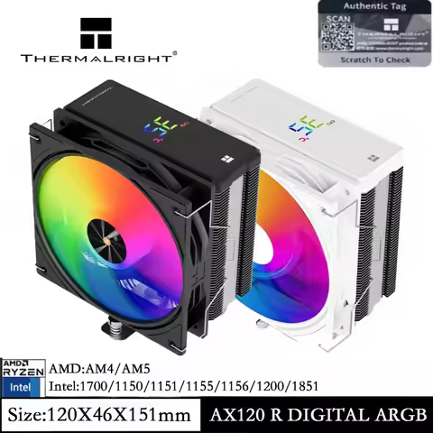 Thermalright Assassin X 120 R Digital ARGB CPU Cooler Temperature Display Air Cooler for AM4 AM5 Int