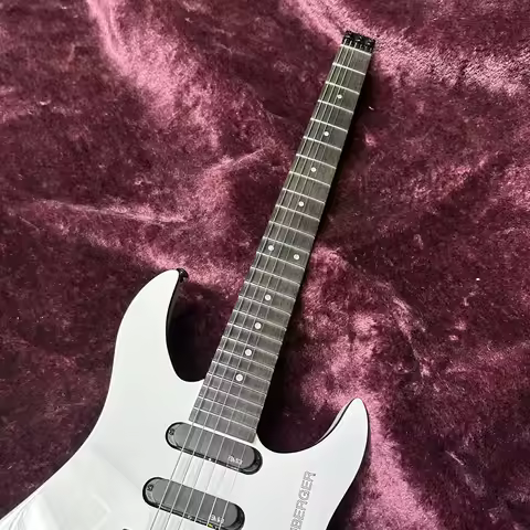 2026 new Headless Guitar, Body, White Color, Floyd Rose Tremolo Bridge, 6 Strings Guitarra, Steinber
