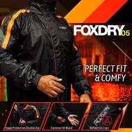 [100% ORI FOXDRY] FOXDRY 05 Waterproof Raincoat Baju Hujan Rainsuit Pongee Fabric GREEN ORANGE