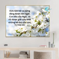 Mirror wall painting - Painting of God's Words, Bible Verse with modern border frame