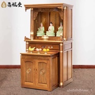 🚢t%Solid Wood Ugyen Ebony Altar Shrine Altar Home Guanyin Worship Table Solid Wood Buddha Cabinet