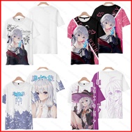 PDF2 Wandering Witch: Elaina's Journey Anime Harajuku Unisex Cosplay 3D Short Sleeve Tee