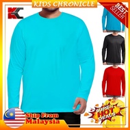 (4XL - 5XL) PLUS SIZE Oversized Big Size Unisex Cotton Long Sleeve Plain Tshirt