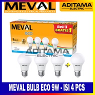 Meval BULB ECO LED BULB LAMP PACKAGE CONTENTS 4 PCS 9 WATT 9W 9WATT