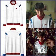 HT All of us are Dead Cosplay Jacket Long Sleeve Tops Zipper Casual Loose Coat Netflix Unisex Outerw