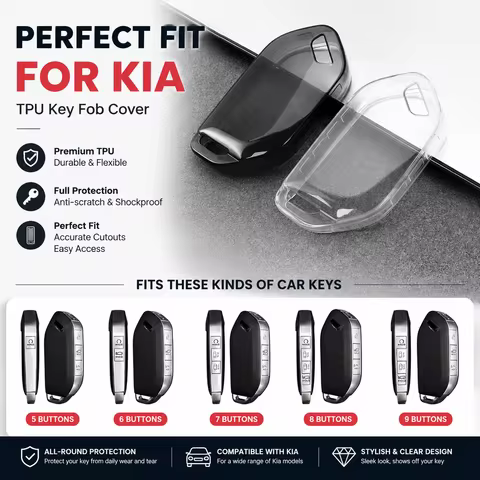 Soft TPU Key Fob Cover Case for KIA Sportage Sorento Carnival Telluride EV3 EV5 EV6 EV9 K4 K5 Seltos