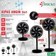 OMICKO 12" inch Standing Fan KA-1233 – 3in1 Table, Floor, Standing