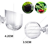 Mini Acrylic Aquarium Red Worm Fish Feeding Cup Fish Tank Decoration Water Grass Coral Anemone Plant