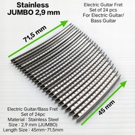 Electric Guitar Fret Set of 24 pcs Stainless Jumbo 2.9 mm For Electric Guitar or Bass Guitar