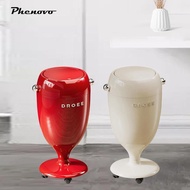 [Phenovo] Trash Can with Universal Wheels 54 cm Tall Waste Bin Dustbin with Press Lid
