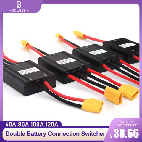 Ebike Dual Battery Discharge Converter 60A70A80A 20-72V Battery Parallel Module 120A 10-100V Lithium