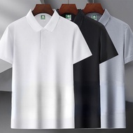 M-5XL Korean Summer Plain Casual Loose Plus Size Short Sleeve Polo Shirt Men