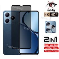 Realme C63 C61 Private Tempered Glass Anti-Spy Full Cover Screen Protector Anti Peek 2in1 Privacy Fi